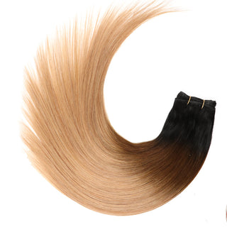Virgin Straight Machine Weft Hair Extensions - Dark Root Ombré